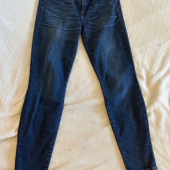 J. Crew Classic Blue Denim Jeans with Tan Patch - Size 30 W x 28 L - Picture 1 of 10